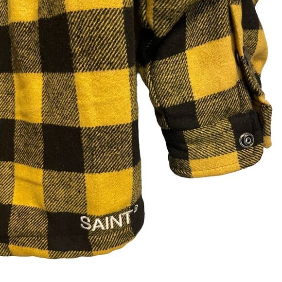 Saint Morta Assassin Hooded Flannel Yellow/Black Size S NWT - Picture 6 of 11